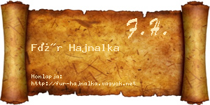 Für Hajnalka névjegykártya